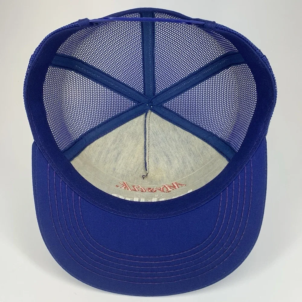 Mystik Marine Trucker Hat Precision Blue Mesh Rope Snapback Cap Vintage